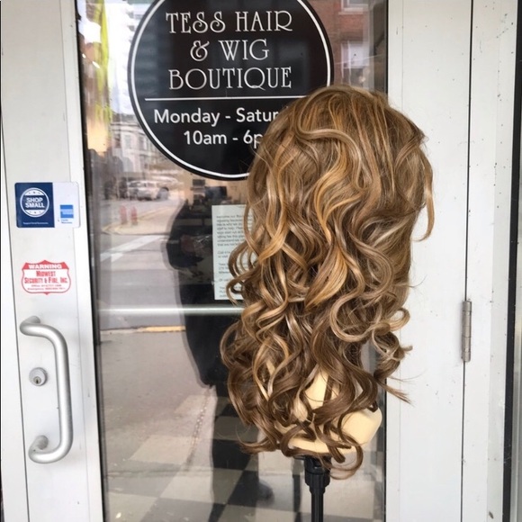 Blonde wavy Curls Lacefront Wig Human hair Blende main image 6
